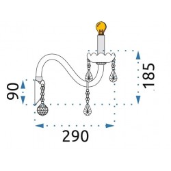 Lampa Kryształowa Kinkiet 300755