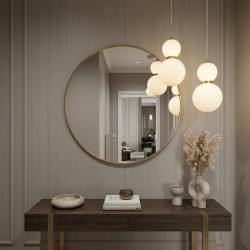 Lampa sufitowa wisząca LED LHJ112-2CP złota szczotkowana