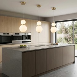 Lampa sufitowa wisząca LED LHJ112-2CP złota szczotkowana