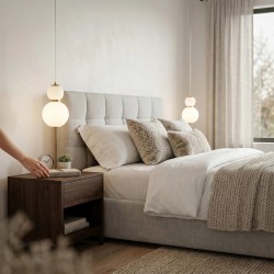 Lampa sufitowa wisząca LED LHJ112-2CP złota szczotkowana