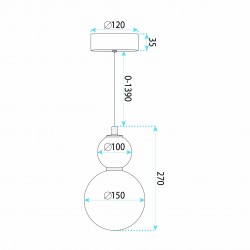 Lampa sufitowa wisząca LED LHJ112-2CP złota szczotkowana
