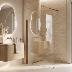 Ścianka prysznicowa Walk-In Rea Heaven Brush Copper 120