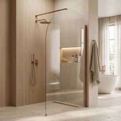 Ścianka prysznicowa Walk-In Rea Heaven Brush Copper 120