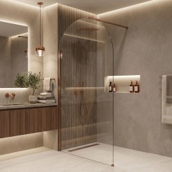 Ścianka prysznicowa Walk-In Rea Heaven Brush Copper 120