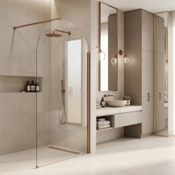 Ścianka prysznicowa Walk-In Rea Heaven Brush Copper 120