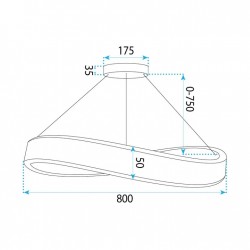 LAMPA SUFITOWA WISZĄCA SWE068-CP 80cm ZŁOTA