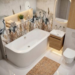 Wanna Akrylowa Narożna Rea Orion Stripe Prawa 150cm