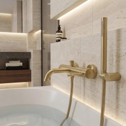 Bateria wannowa Rea Lungo Diamond Złota szczotkowana