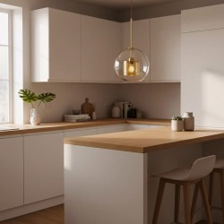 Lampa wisząca szklana loft APP555-1CP 25cm ZŁOTA