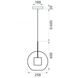 Lampa wisząca szklana loft APP555-1CP 25cm ZŁOTA