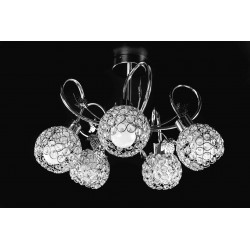 Lampa Kryształowa Żyrandol z Metalowymi Liśćmi APP636-5C