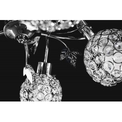 Lampa Kryształowa Żyrandol z Metalowymi Liśćmi APP636-5C
