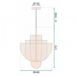 Lampa Sufitowa Wisząca Ażurowa APP888-CP Różowe Złoto