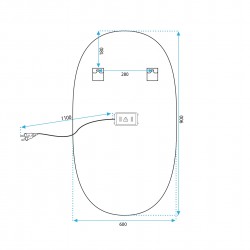 LUSTRO ŚCIENNE LED OLL 60x90 cm Złote Szczotkowane