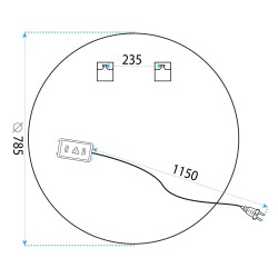 LUSTRO ŚCIENNE LED 80cm BAS
