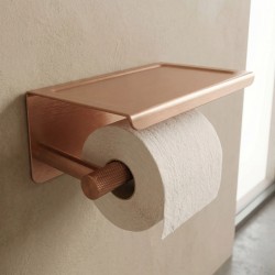 Uchwyt na papier toaletowy z półką 6613 Modern Miedź Szczotkowana