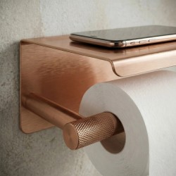 Uchwyt na papier toaletowy z półką 6613 Modern Miedź Szczotkowana