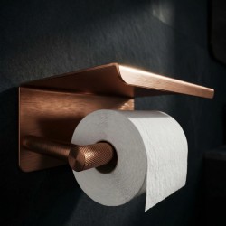 Uchwyt na papier toaletowy z półką 6613 Modern Miedź Szczotkowana