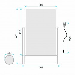 Lustro LED LUMI Black 30x40cm