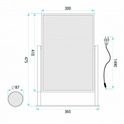 Lustro LED LUMI White 30x40cm