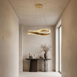 LAMPA SUFITOWA WISZĄCA SWE067-CP 60cm ZŁOTA SZCZOTKOWANA