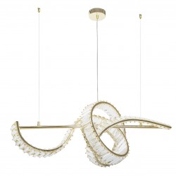 LAMPA SUFITOWA WISZĄCA KRYSZTAŁOWA LED SWE082-CP ZŁOTA