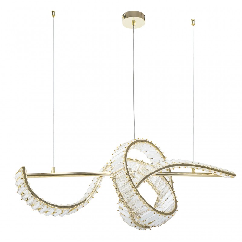 LAMPA SUFITOWA WISZĄCA KRYSZTAŁOWA LED SWE082-CP ZŁOTA