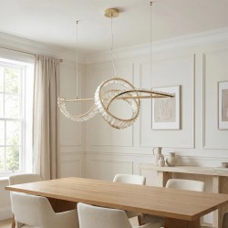 LAMPA SUFITOWA WISZĄCA KRYSZTAŁOWA LED SWE082-CP ZŁOTA