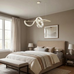 LAMPA SUFITOWA WISZĄCA KRYSZTAŁOWA LED SWE082-CP ZŁOTA