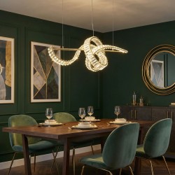 LAMPA SUFITOWA WISZĄCA KRYSZTAŁOWA LED SWE082-CP ZŁOTA