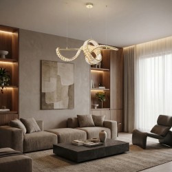 LAMPA SUFITOWA WISZĄCA KRYSZTAŁOWA LED SWE082-CP ZŁOTA
