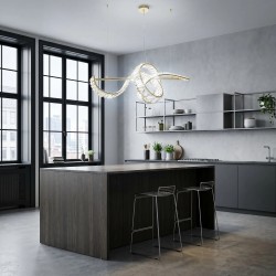 LAMPA SUFITOWA WISZĄCA KRYSZTAŁOWA LED SWE082-CP ZŁOTA