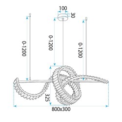 LAMPA SUFITOWA WISZĄCA KRYSZTAŁOWA LED SWE082-CP ZŁOTA