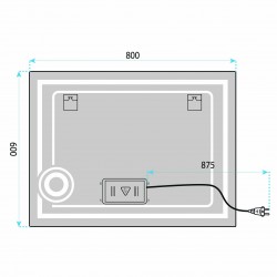 Lustro ścienne LED 80x60cm HAVEN