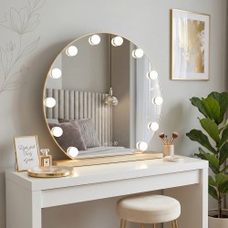 Lustro LED Hollywood Okrągłe L. Gold 50 cm