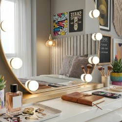 Lustro LED Hollywood Okrągłe L. Gold 50 cm