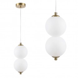 Lampa sufitowa wisząca LED LHJ117-2CP złota szczotkowana