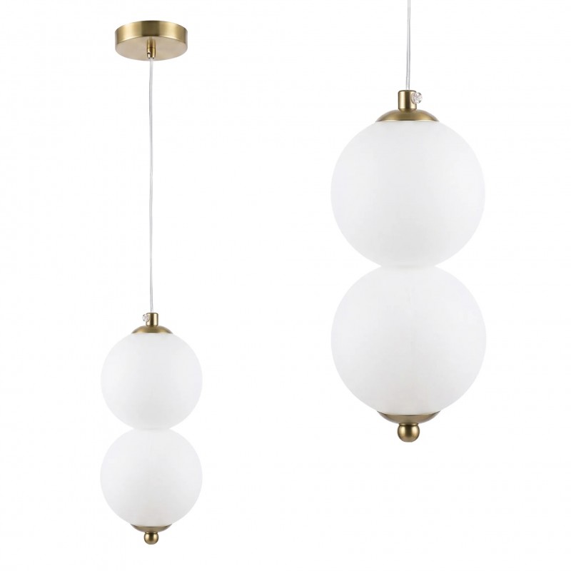 Lampa sufitowa wisząca LED LHJ117-2CP złota szczotkowana