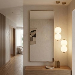 Lampa sufitowa wisząca LED LHJ117-2CP złota szczotkowana