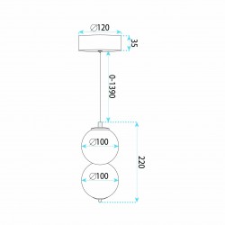 Lampa sufitowa wisząca LED LHJ117-2CP złota szczotkowana