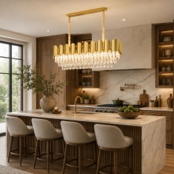 Lampa Wisząca z Kryształami SWE101-CP Złota