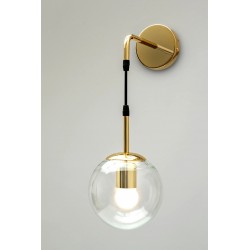 Lampa Ścienna Kinkiet Szklany APP685-1W Złota