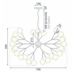 Lampa wisząca drzewko 27  APP590-CP Czarna