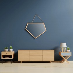 Lustro Asymetryczne drewniane  49 cm YMJZ20216