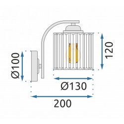 Lampa kinkiet ścienny metalowy kryształ APP512-1W Czarna