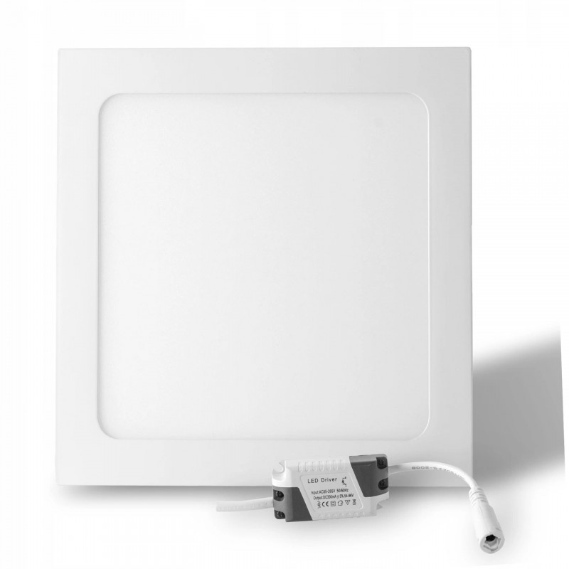 Panel LED natynkowy kwadratowy biały 18W
