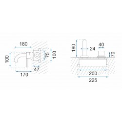 Bateria podtynkowa Rea OWEN nikiel szczotkowany Inox + BOX