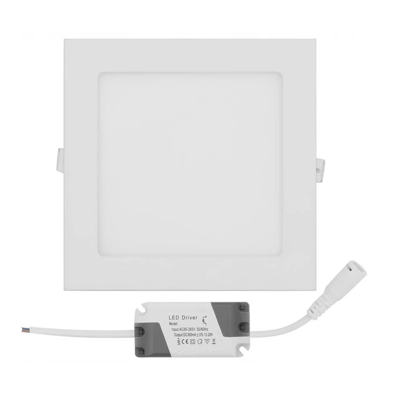 Panel LED natynkowy kwadratowy biały 12W