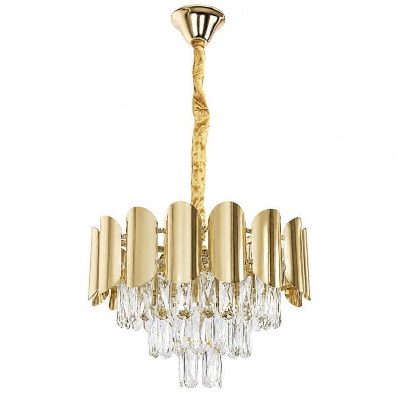 Lampa Wisząca z Kryształami SWE099-CP 40cm Złota