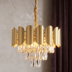 Lampa Wisząca z Kryształami SWE099-CP 40cm Złota
